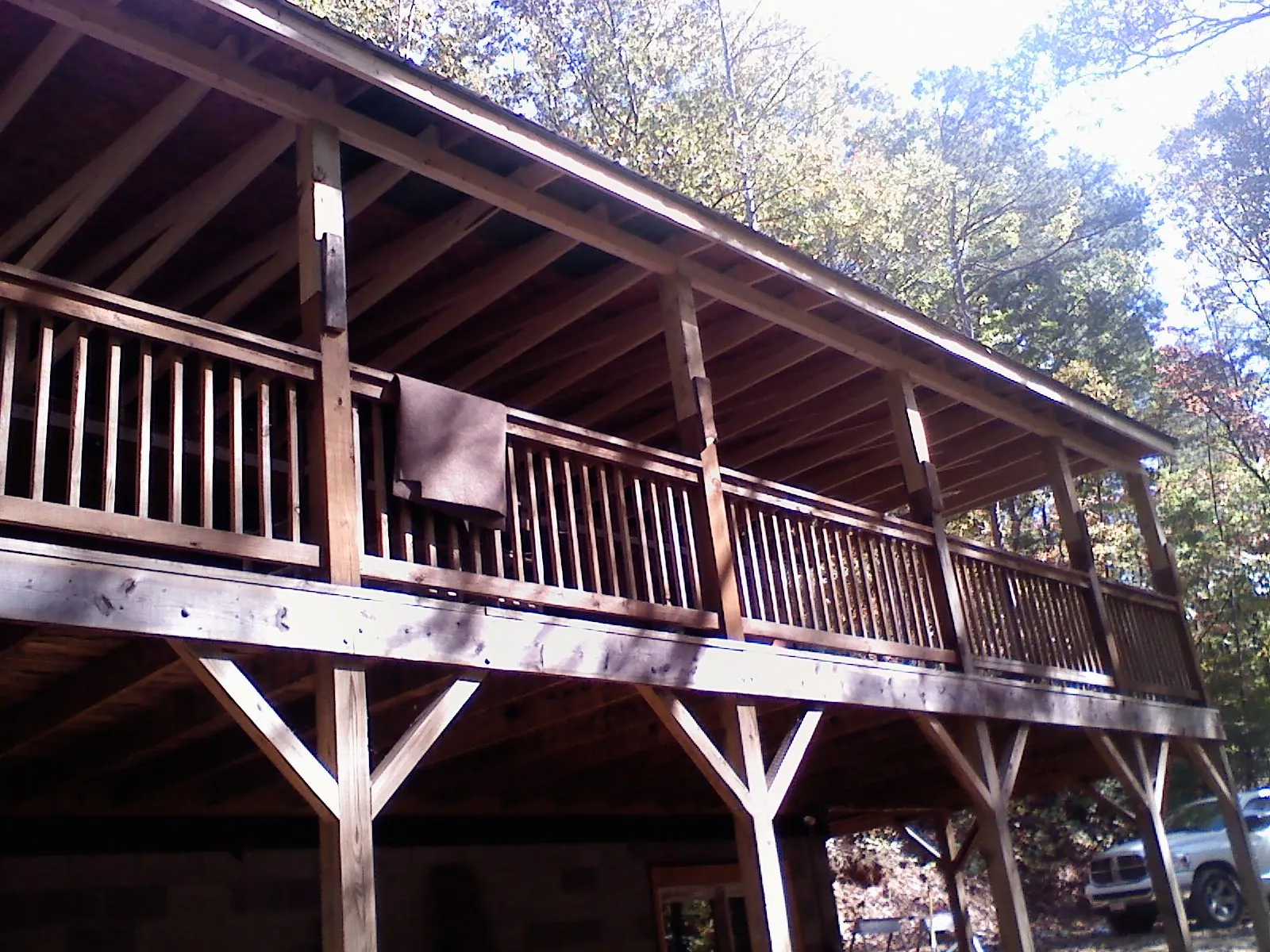 Timber framing under a new elevated porch and deck — Roof Leak Repair in Berea by Roofing Brothers